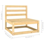 vidaXL Salon de jardin 7 Pièces avec coussins Bois de pin massif