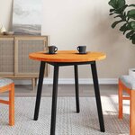 vidaXL Dessus de table rond cire marron Ø70x2 5 cm bois de pin massif