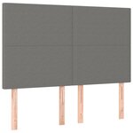 vidaXL Tête de lit à LED Gris foncé 144x5x118/128 cm Tissu