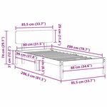 vidaXL Cadre de lit Blanc 80 x 200 cm Bois massif en pin
