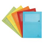 Paquet De 50 Chemises À Fenêtre À Soufflet Super 160g/m2 - 22x31cm - Couleurs Assorties - Exacompta