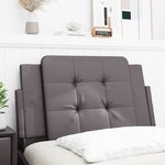 vidaXL Coussin de tête de lit gris 90 cm similicuir