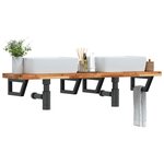 vidaXL Étagère de vasque murale acier et bois massif d'acacia