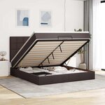 VidaXL Cadre de lit ottoman avec matelas marron foncé 180x200 cm tissu