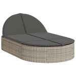 vidaXL Chaise longue double avec coussins gris clair résine tressée