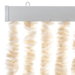 vidaXL Rideau anti-mouches beige et blanc 100x230 cm chenille
