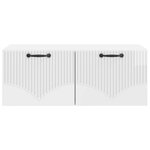 vidaXL Meuble TV mural Montage mural Blanc brillant 78 5 x 41 x 30 cm
