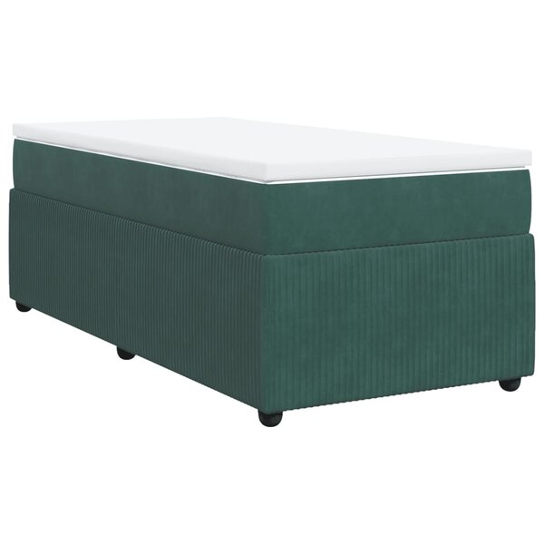 vidaXL Sommier à lattes de lit avec matelas Vert foncé 90x190 cm