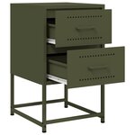 vidaXL Tables de chevet 2 Pièces vert olive 36x39x60 5 cm acier