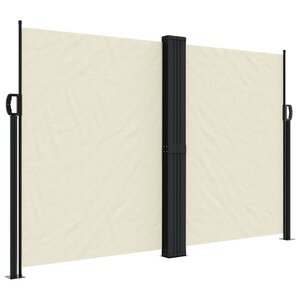 vidaXL Auvent latéral rétractable crème 160x1000 cm