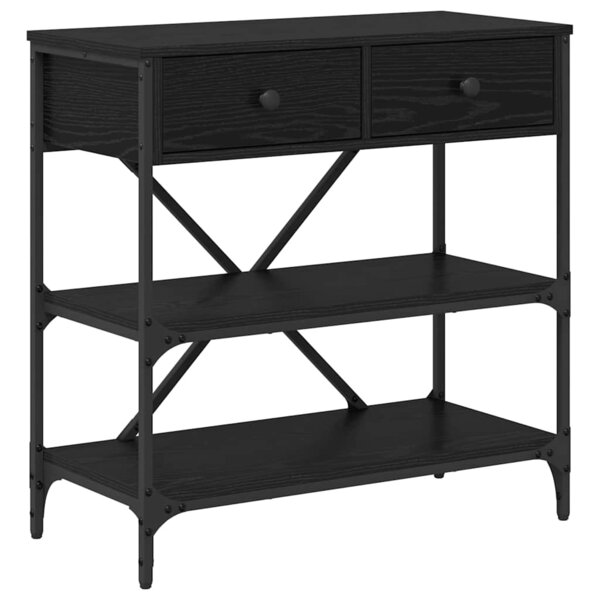 vidaXL Table console avec tiroir Chêne noir 100 x 34 5 x 75 cm bois