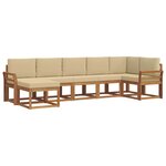 vidaXL Ensemble de canapés d'extérieur 7 Pièces Naturel et Beige