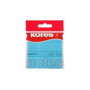 notes adhésives 'NEON', 75 x 75mm, uni, bleu néon, 100 feuilles KORES