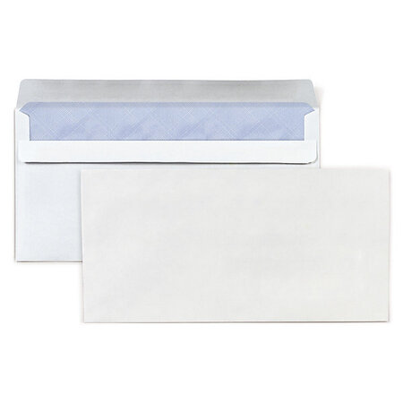 Lot de 500: enveloppe commerciale vélin blanc autocollante sans fenêtre 80 g/m² 110x220 mm