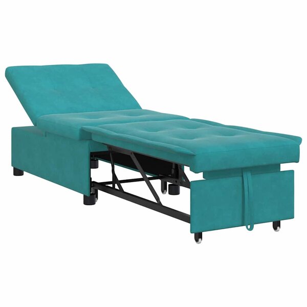 vidaXL Canapé-lit Turquoise 67 x 194 x 38 cm Velours