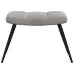 vidaXL Chaise de relaxation avec tabouret Gris clair Velours
