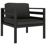vidaXL Canapé simple avec coussins Aluminium Anthracite