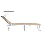 vidaXL Transat 2-personne 2 Pièces Taupe 58 x 188 x 77cm tissu