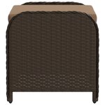 vidaXL Tabouret de jardin avec coussin brun 58x46x46 cm résine tressée