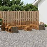 vidaXL Ensemble de canapés d'extérieur 11 Pièces Naturel