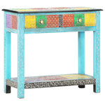 vidaXL Table console peinte à la main 80x35x75 cm Bois de manguier