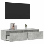 vidaXL Meuble TV avec lumières LED gris béton 100X35 5x25 cm