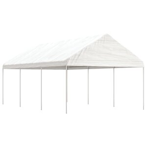 vidaXL Belvédère avec toit blanc 6 69x4 08x3 22 m polyéthylène