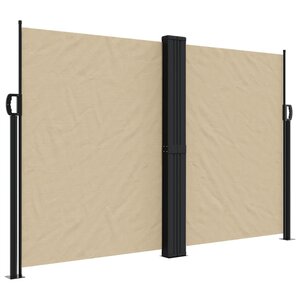 vidaXL Auvent latéral rétractable beige 160x1000 cm