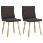 vidaXL Chaises à manger lot de 2 marron foncé tissu