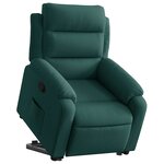 vidaXL Fauteuil inclinable Vert foncé Velours