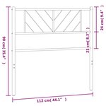 vidaXL Tête de lit métal noir 107 cm