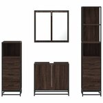 vidaXL Ensemble de meubles de salle de bain 4 Pièces chêne marron