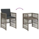 vidaXL Chaises de jardin avec coussins lot de 4 gris résine tressée