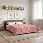 vidaXL Duvet d'hiver Rose 200 x 240 cm Microfibre et polaire Teddy