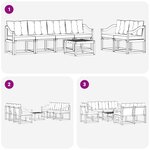 vidaXL Ensemble de canapés d'extérieur 7 pc Blanc et gris clair