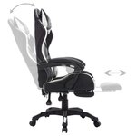 Chaise fauteuil siège pivotante de bureau informatique étude de jeux vidéo avec LED RVB et similicuir blanc 02_0024199
