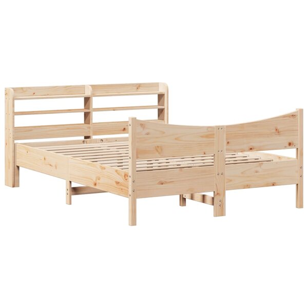 vidaXL Cadre de lit avec tête de lit 120x200 cm bois de pin massif