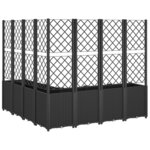 vidaXL Jardinière avec treillis noir 160x160x140 cm PP
