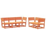 vidaXL Salon de jardin 5 Pièces cire marron bois de pin massif