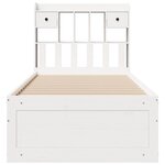 vidaXL Lit bibliothèque sans matelas blanc 90x200cm bois de pin massif