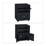 Caisson de bureau mobile pratique avec tiroir à clavier 80 x 40 x 60 cm en métal noir 13_0009848