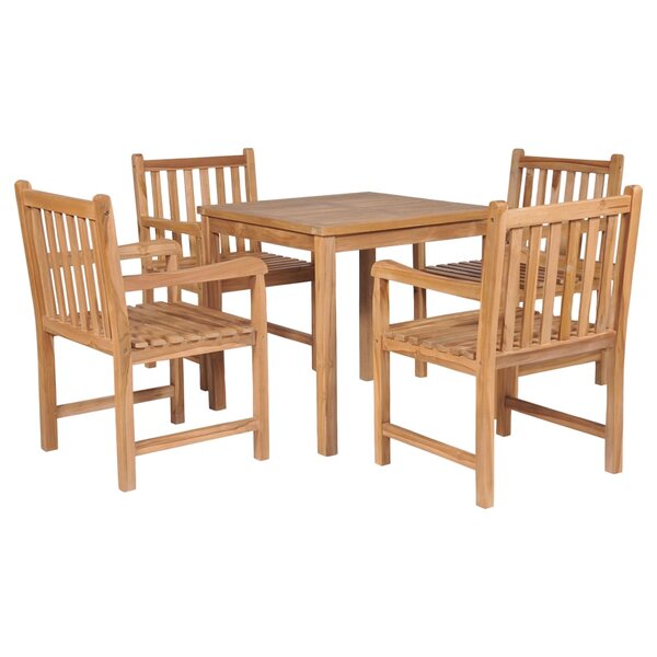 vidaXL Ensemble de salle à manger d'extérieur 5Pièces Bois solide de teck