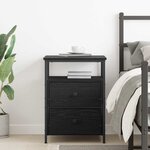 vidaXL Cabinet de chevet avec tiroir Chêne noir 44 x 45 x 60 cm
