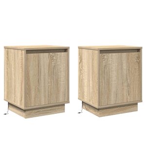vidaXL Cabinet de chevet avec 2 Pièces Chêne sonoma 39 x 34.5 x 50 cm