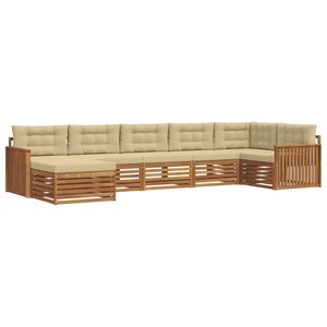 vidaXL Ensemble de canapés d'extérieur 7 pc Naturel et Beige