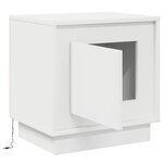 vidaXL Table de chevet avec lumières LED blanche 44x34 5x45 cm