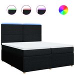 vidaXL Sommier à lattes de lit avec matelas Noir 200x200 cm Tissu