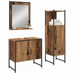 vidaXL Ensemble de mobilier de salle de bain avec étagère 3 Pièces Marron