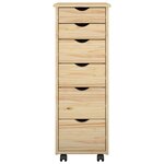 vidaXL Cabinet roulant Marron 34 x 39 x 93 5 cm Bois de Pin Massif