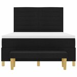 vidaXL Lit à ressorts avec matelas Noir 140 x 200 cm tissu